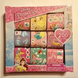 DISNEY PRINCESS 200+ 9 ROLLS STICKERS BOX